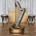 Load image into Gallery viewer, Antique Viennese Enamel & Gilt Bronze Miniature Harp Trinket Box, Austria
