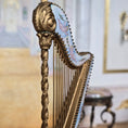 Load image into Gallery viewer, Antique Viennese Enamel & Gilt Bronze Miniature Harp Trinket Box, Austria
