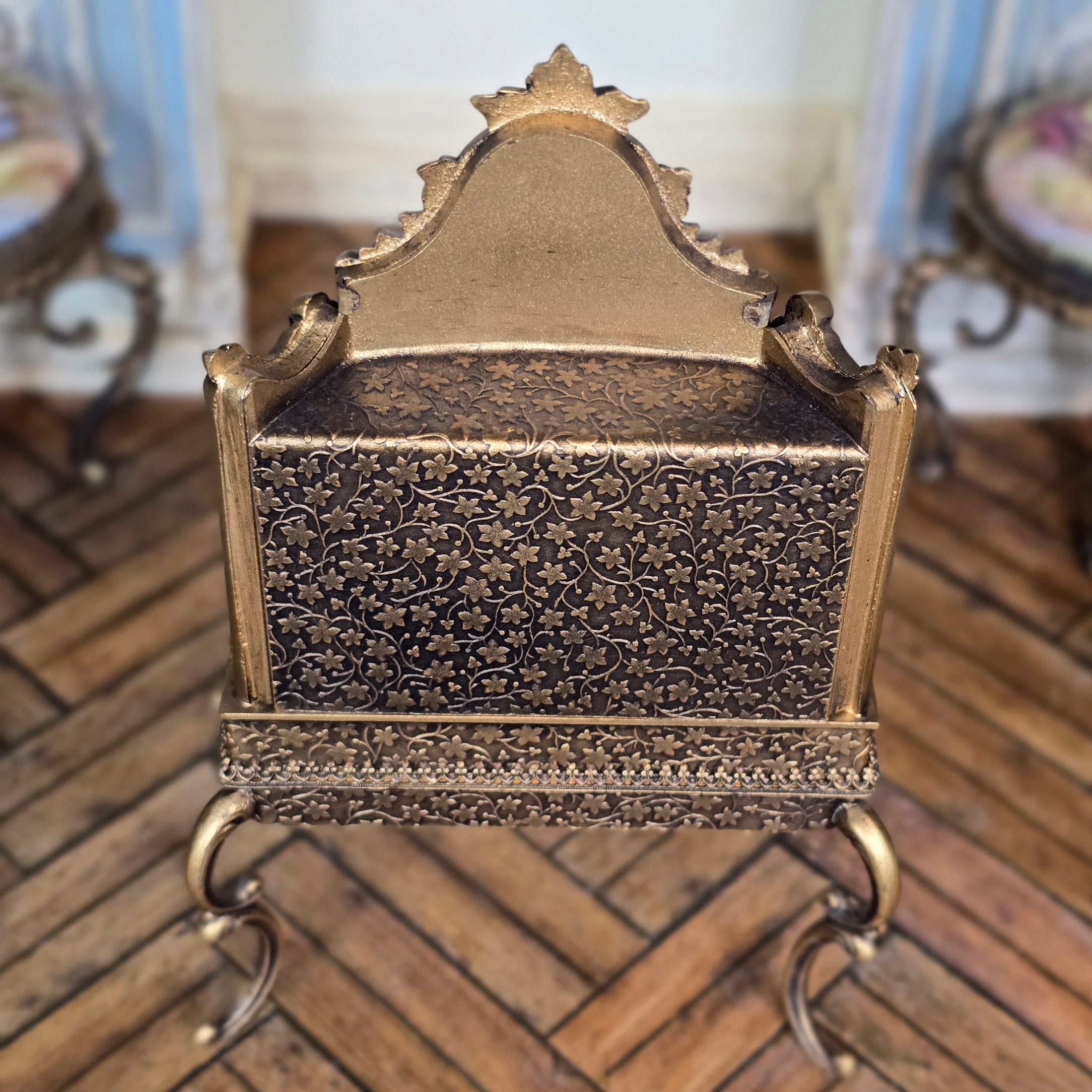 Antique Viennese Enamel and Gilt Bronze Miniature Secretary Desk, circa 1900
