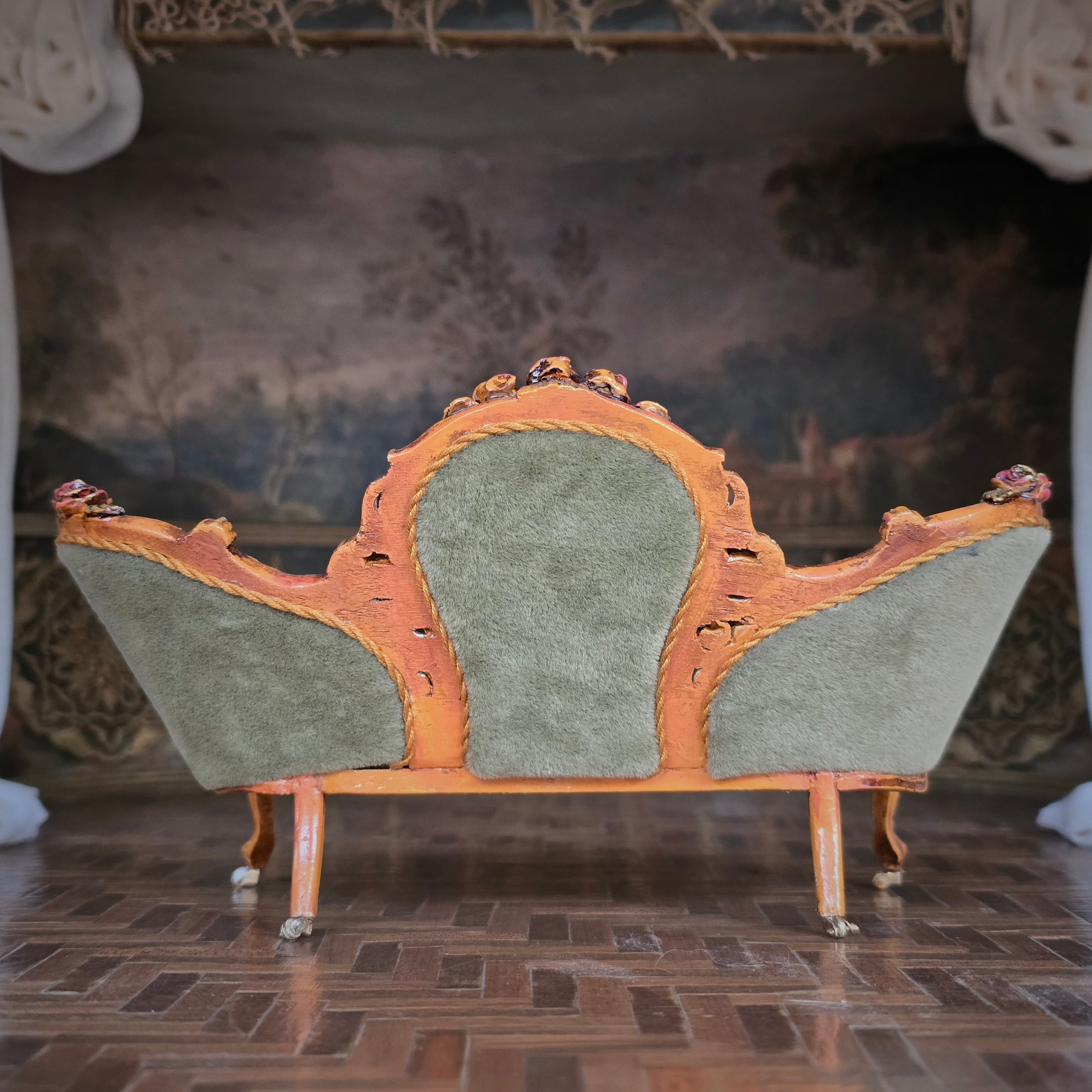 Jill Dianne Victorian Rococo “Madame Pompadour” Miniature Salon Sofa Settee