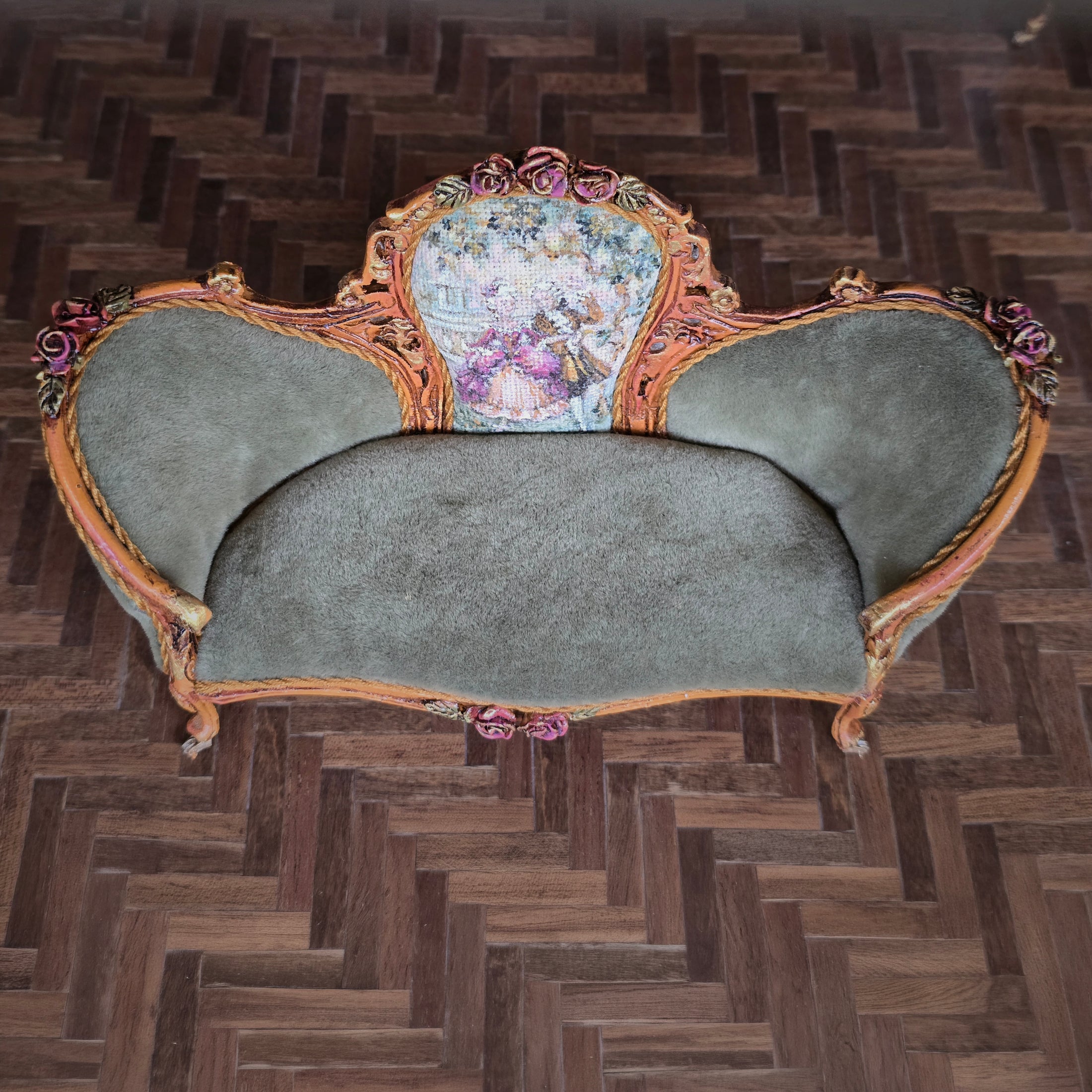 Jill Dianne Victorian Rococo “Madame Pompadour” Miniature Salon Sofa Settee