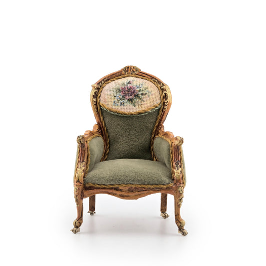 Jill Dianne OOAK Louis XV Rococo Miniature Fauteuil Armchair