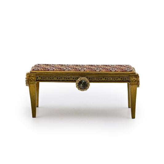 Gilbert Mena Neoclassical Miniature Limoges Plaque Bout De Pied Bench (2019)