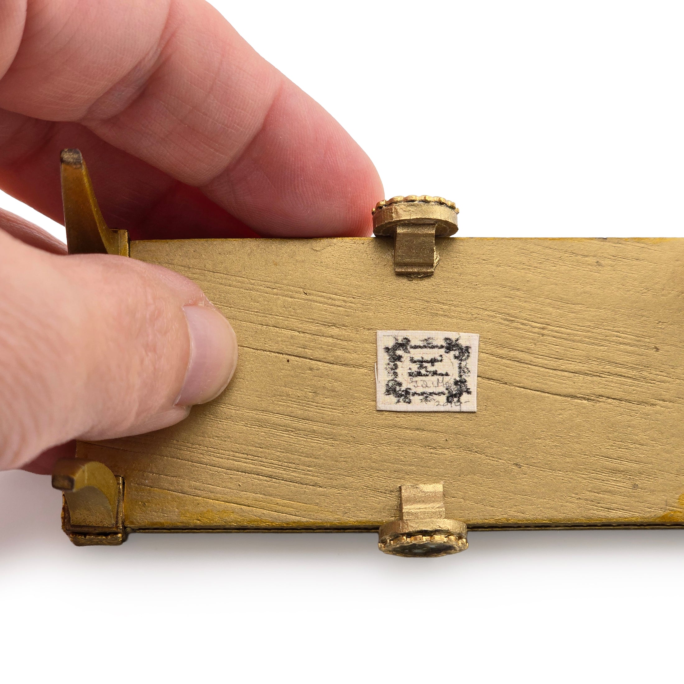 Gilbert Mena Neoclassical Miniature Limoges Plaque Bout De Pied Bench (2019)