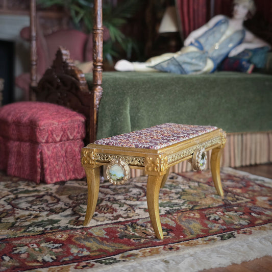 Gilbert Mena Neoclassical Miniature Limoges Plaque Bout De Pied Bench (2019)