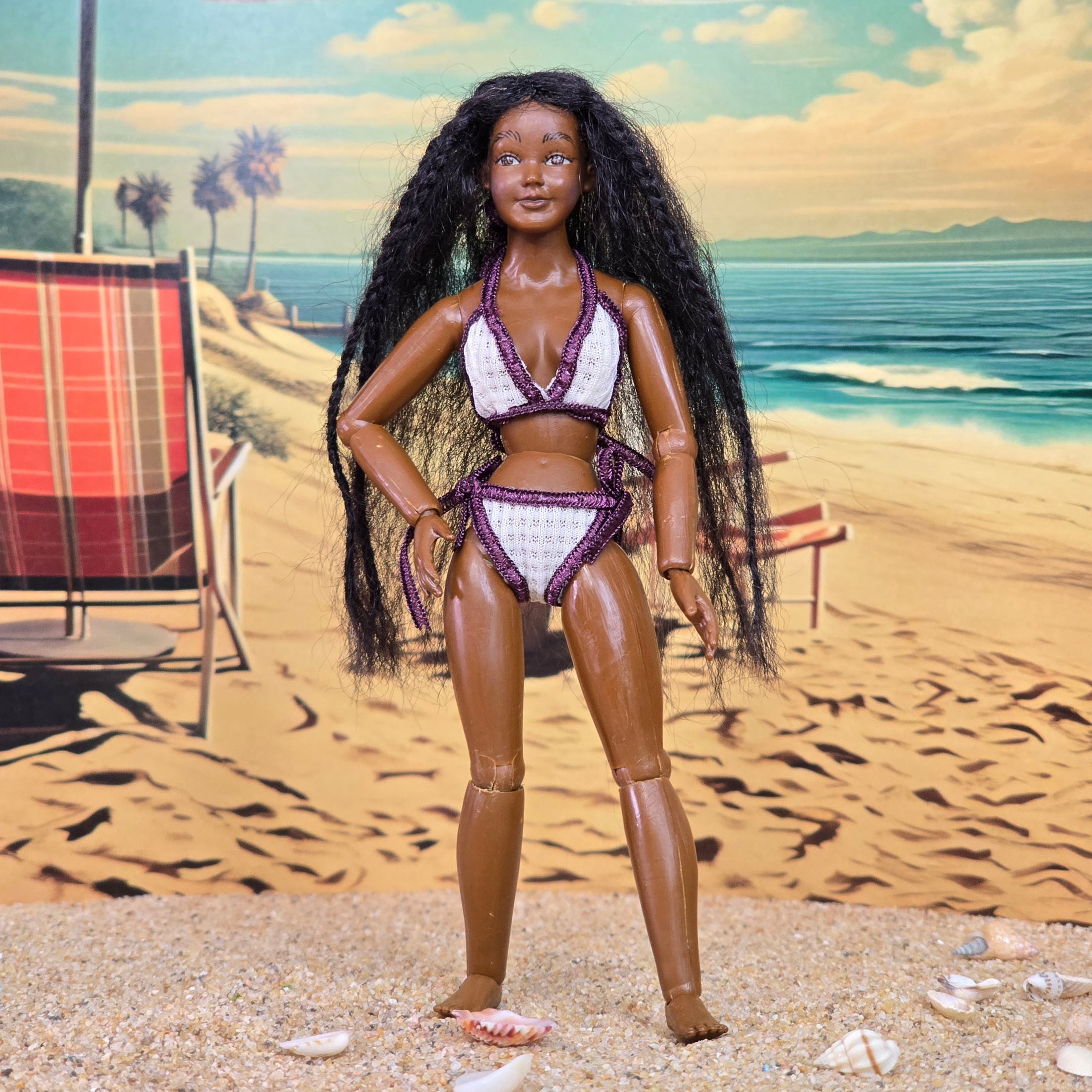 Heidi Ott Rare Ball Jointed Resin Dollhouse Doll Swimsuit African American Beach Lady