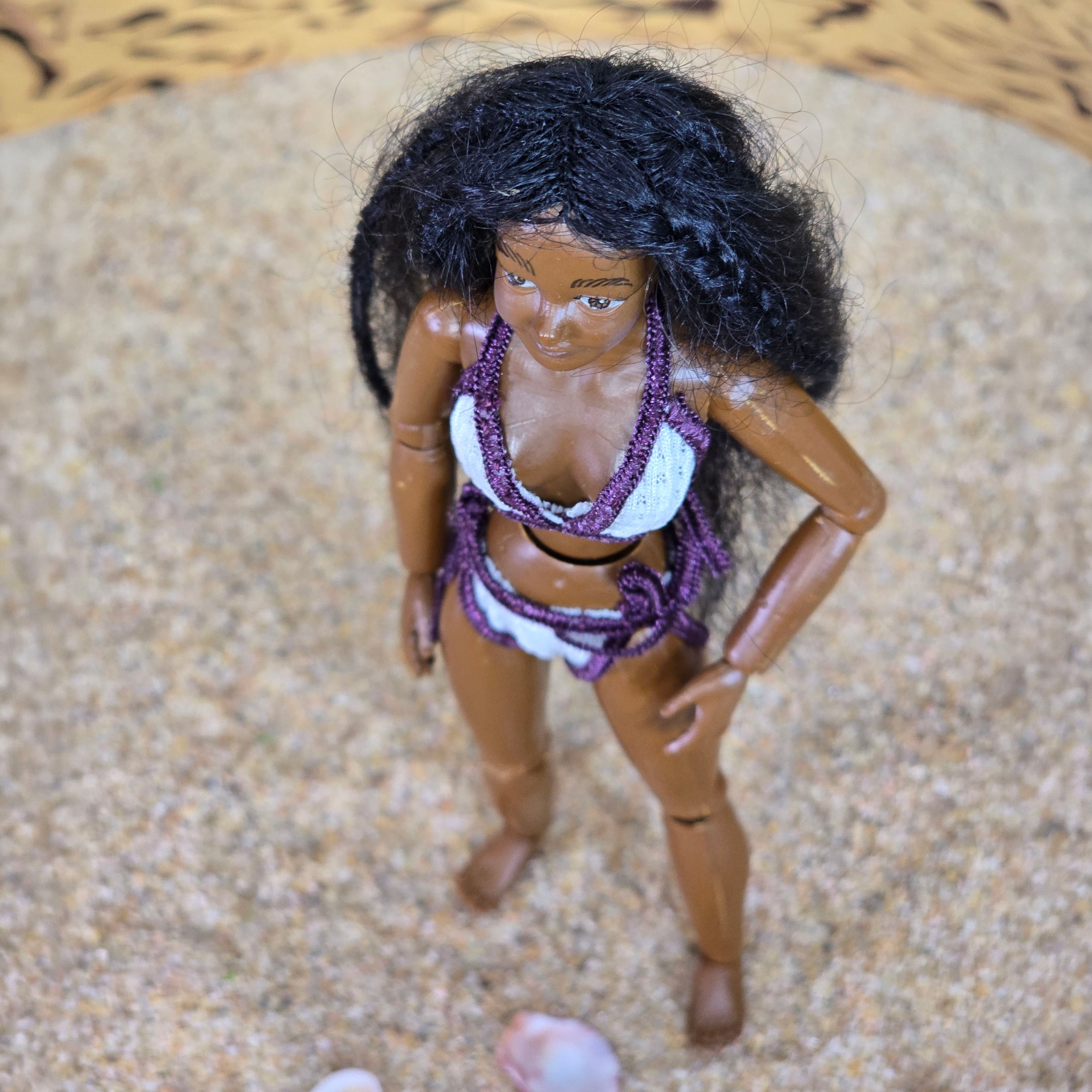 Heidi Ott Rare Ball Jointed Resin Dollhouse Doll Swimsuit African American Beach Lady