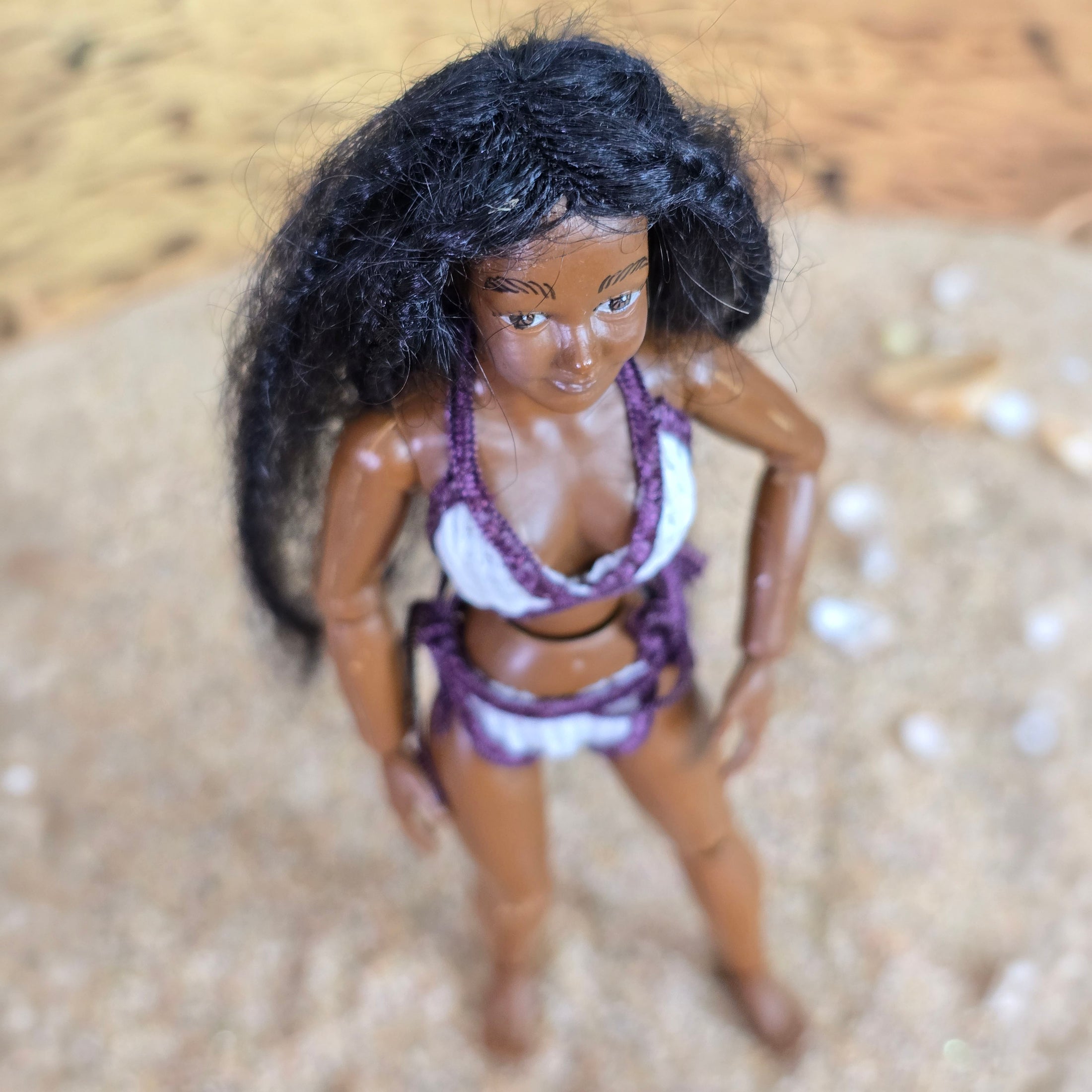 Heidi Ott Rare Ball Jointed Resin Dollhouse Doll Swimsuit African American Beach Lady