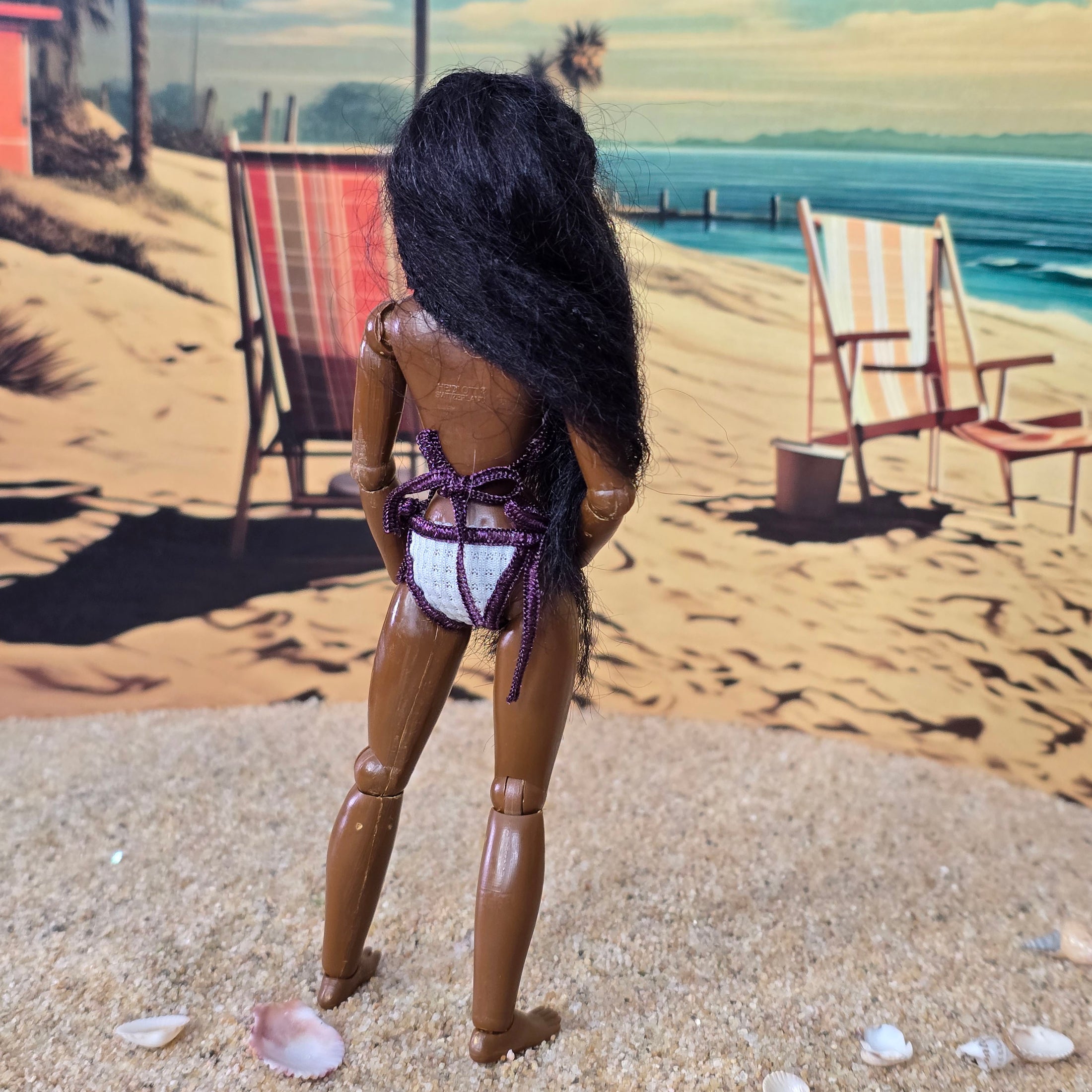 Heidi Ott Rare Ball Jointed Resin Dollhouse Doll Swimsuit African American Beach Lady