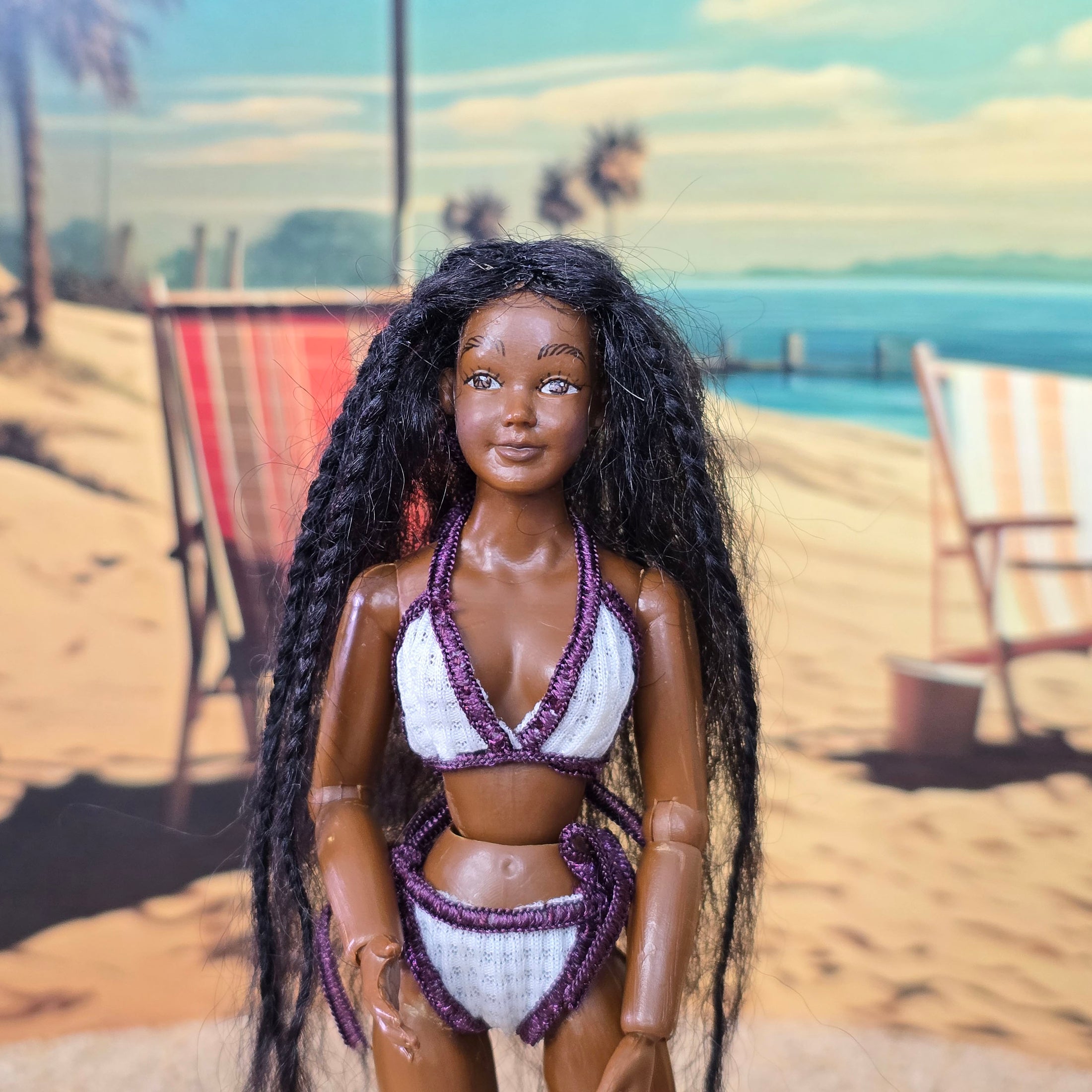 Heidi Ott Rare Ball Jointed Resin Dollhouse Doll Swimsuit African American Beach Lady