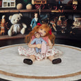 Load image into Gallery viewer, Bonnie Justice OOAK Seated Clay Girl Doll with her Toy Doll Signed 2005
