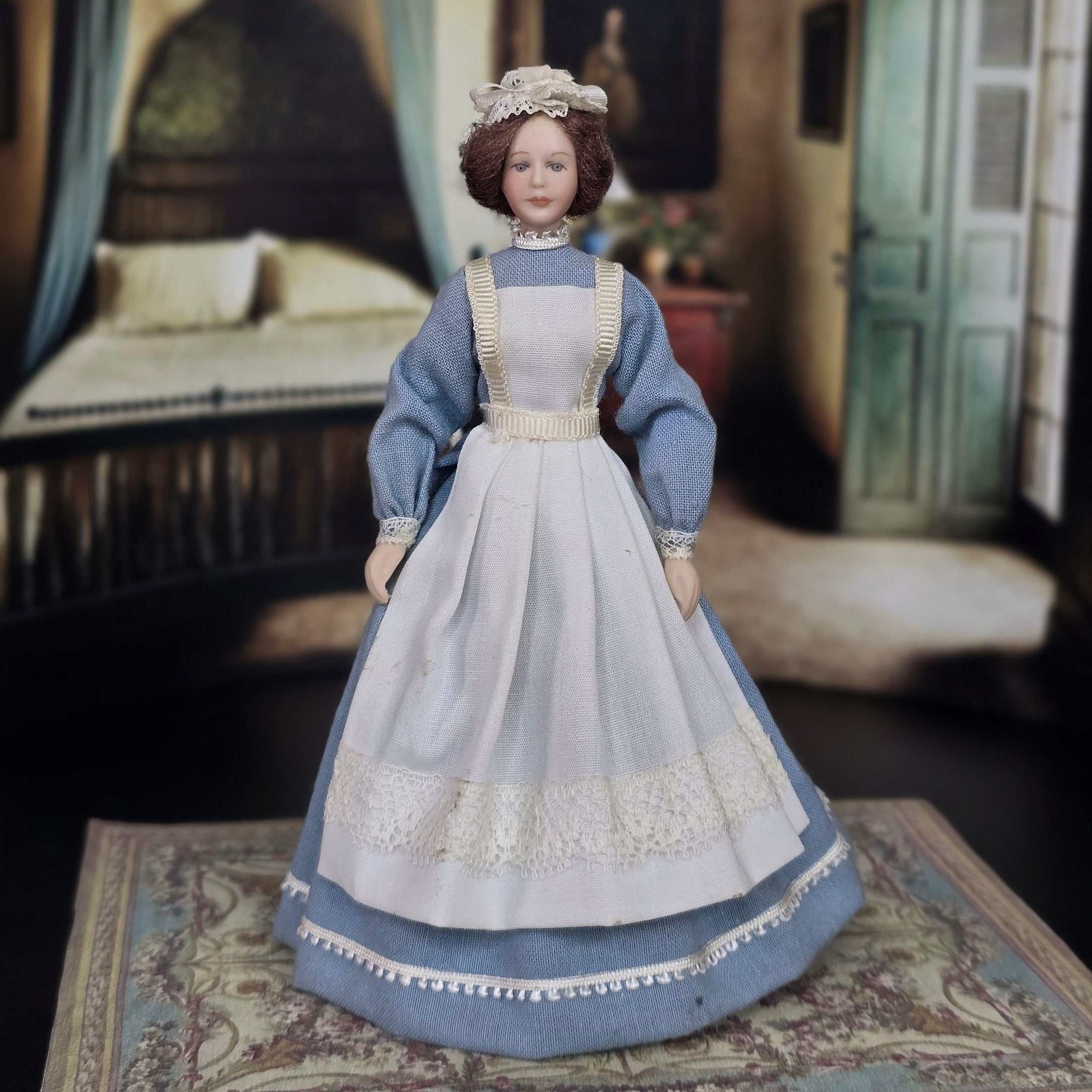 The Doll Lady OOAK Victorian Nanny Maid Servant Dollhouse Doll Signed