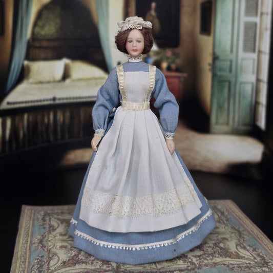 The Doll Lady OOAK Victorian Nanny Maid Servant Dollhouse Doll Signed