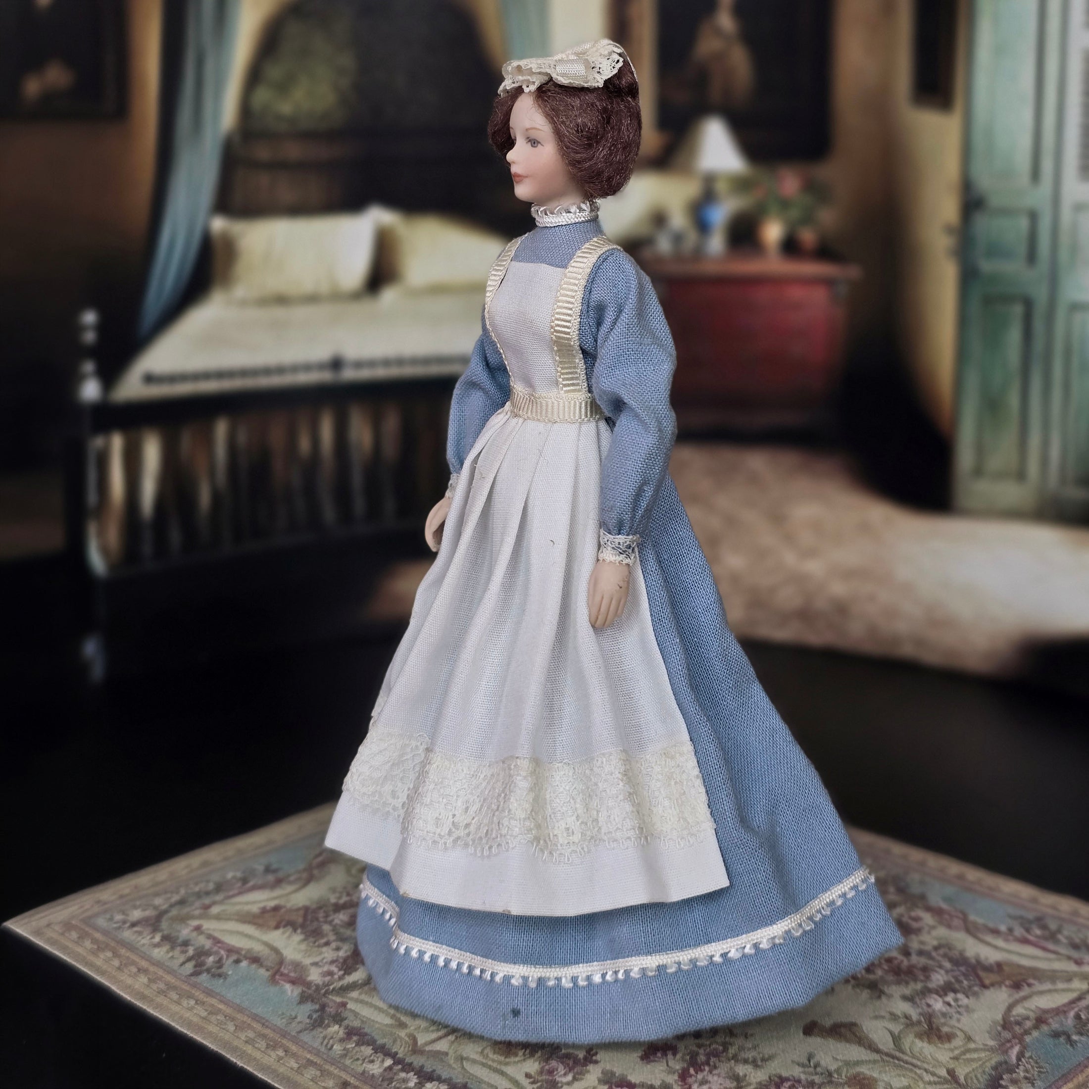 The Doll Lady OOAK Victorian Nanny Maid Servant Dollhouse Doll Signed