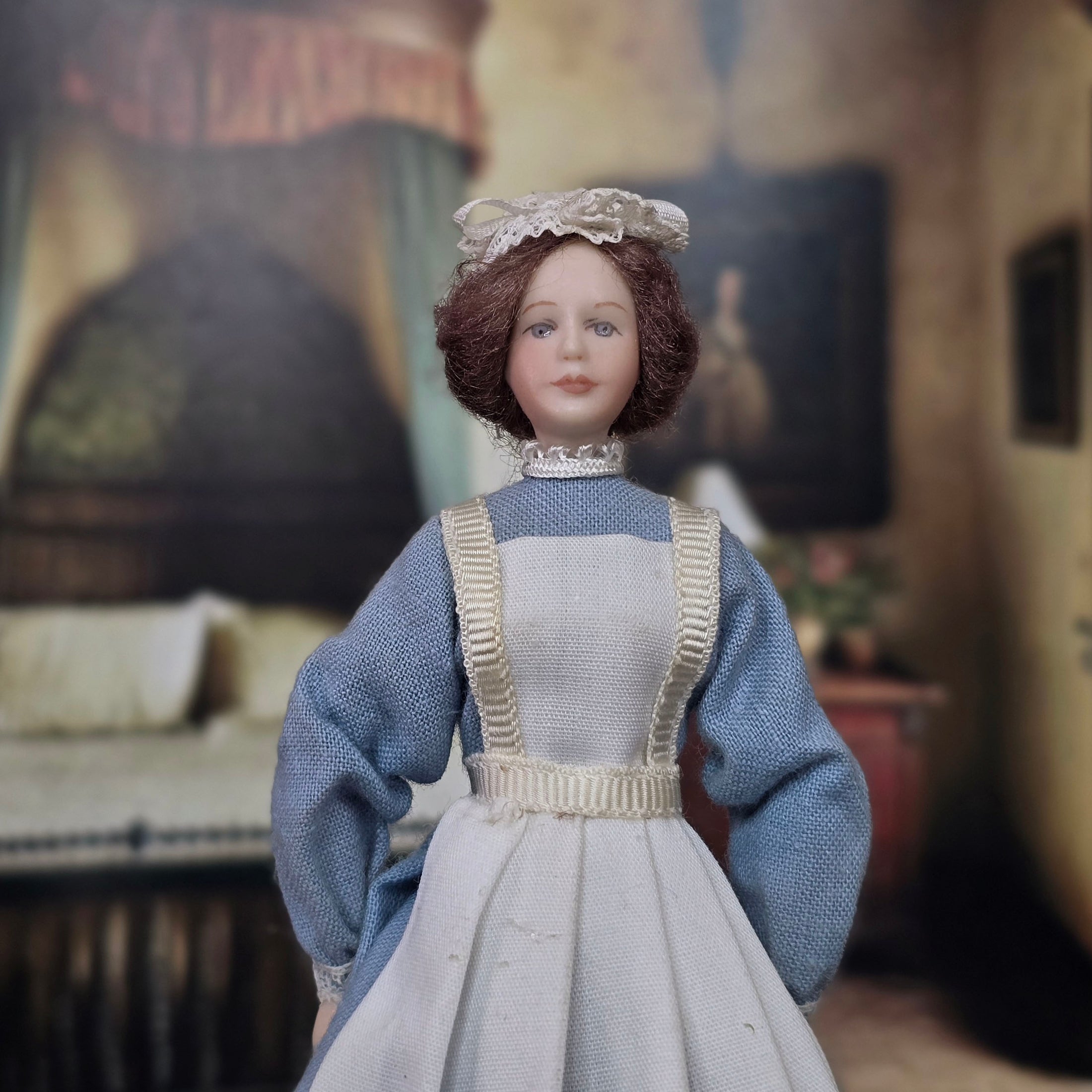 The Doll Lady OOAK Victorian Nanny Maid Servant Dollhouse Doll Signed