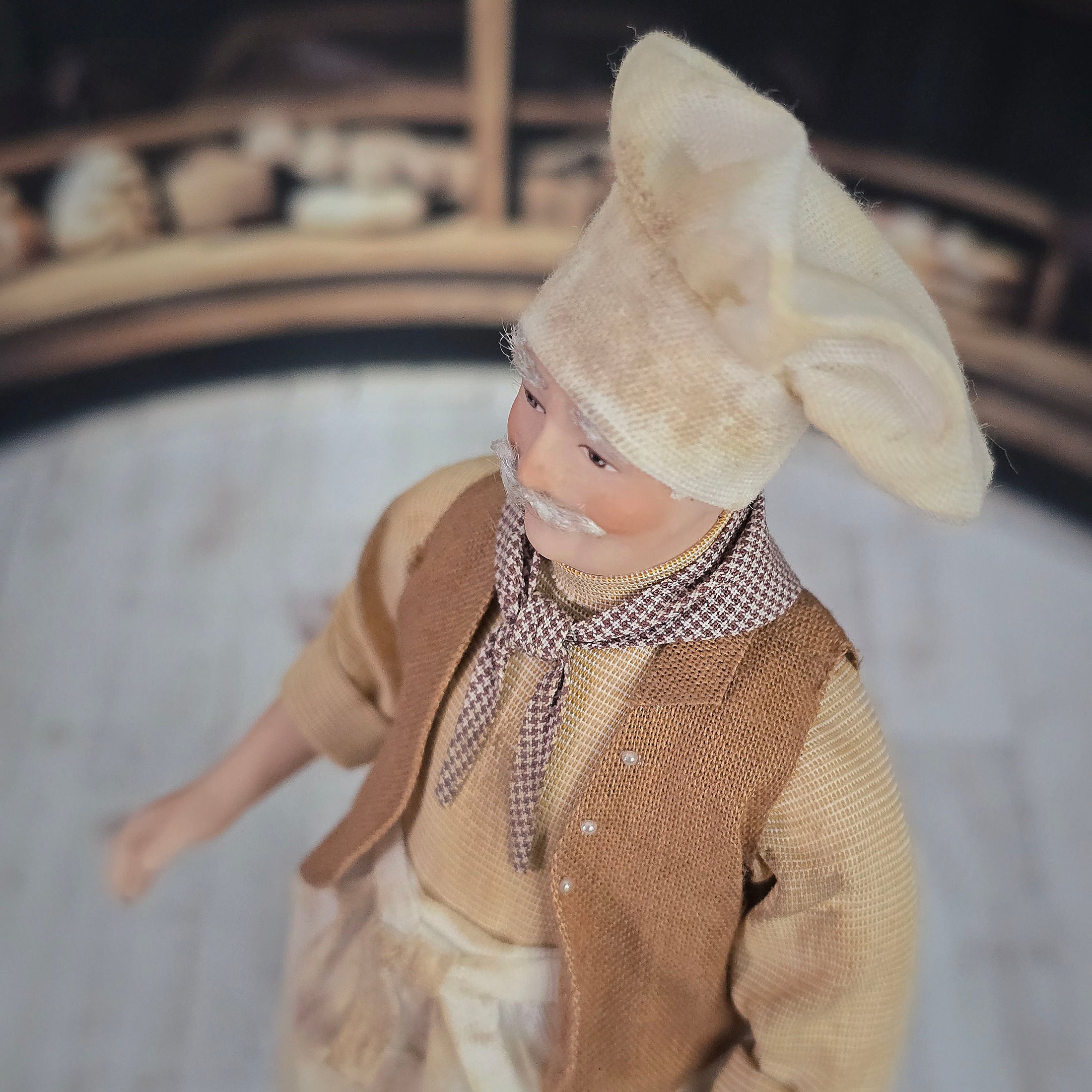 Connie Sauve IGMA OOAK Porcelain Baker Doll Americana Baker Chef Man Character