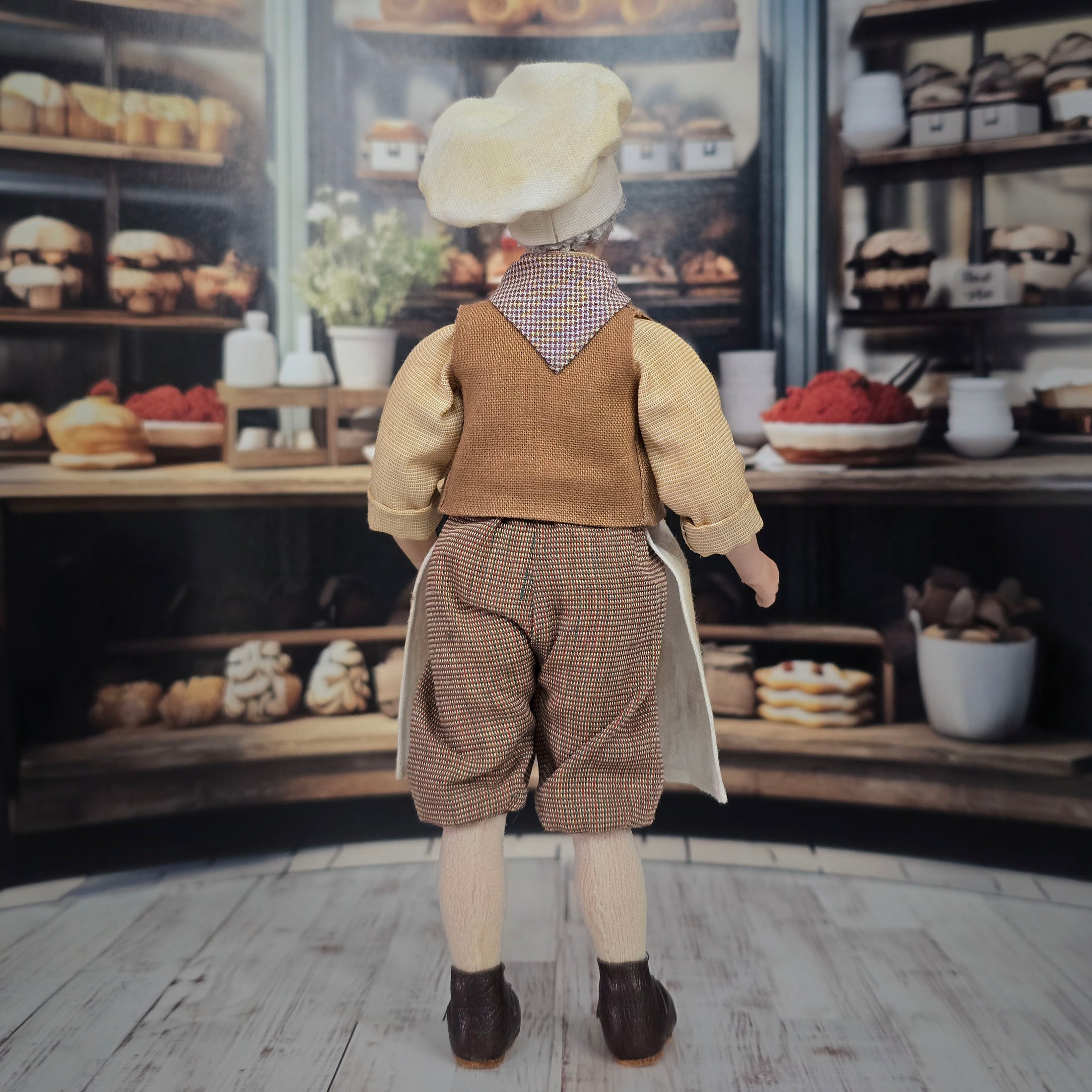 Connie Sauve IGMA OOAK Porcelain Baker Doll Americana Baker Chef Man Character