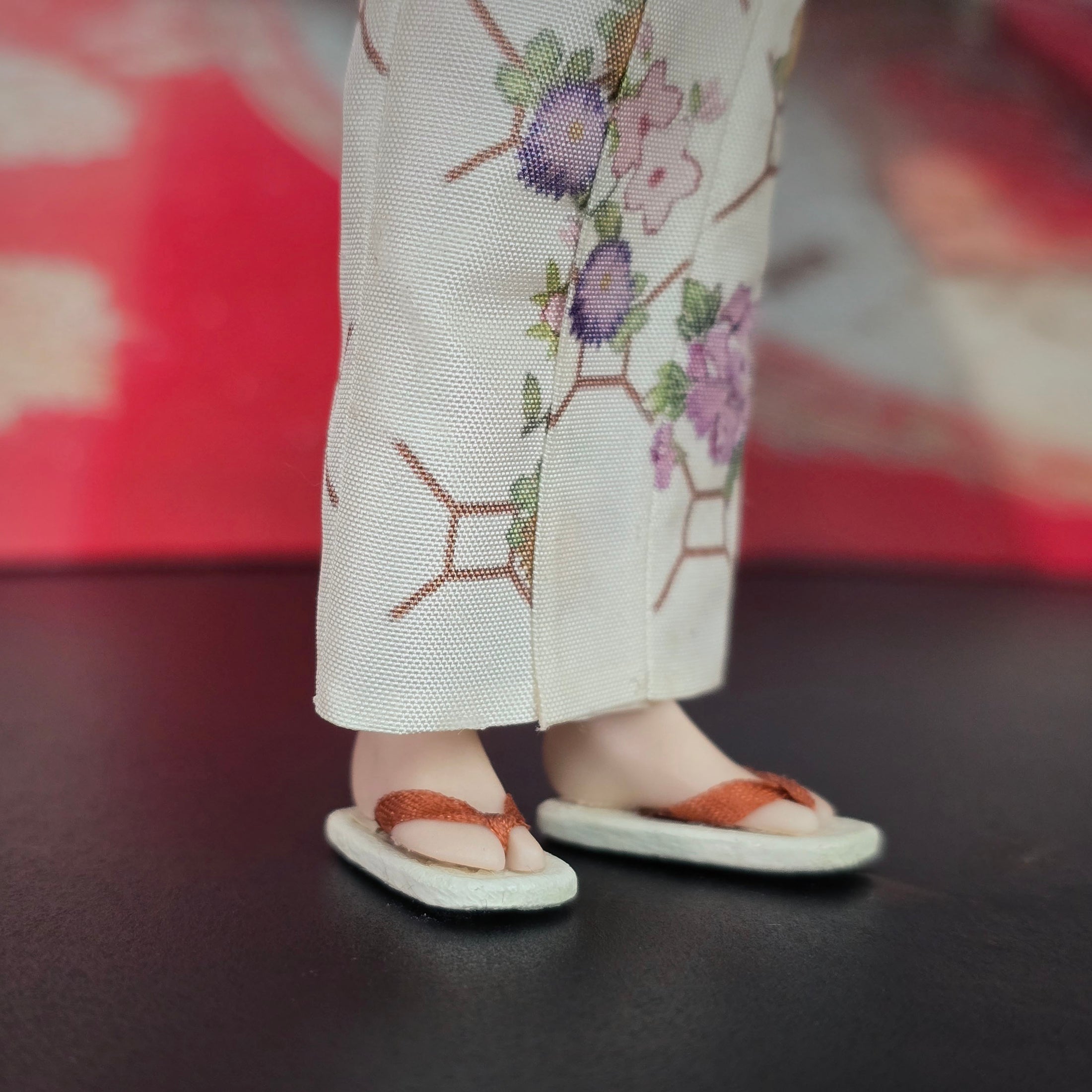 One OOAK porcelain Japanese Gentleman Doll in Floral Kimono by Maria Santos
