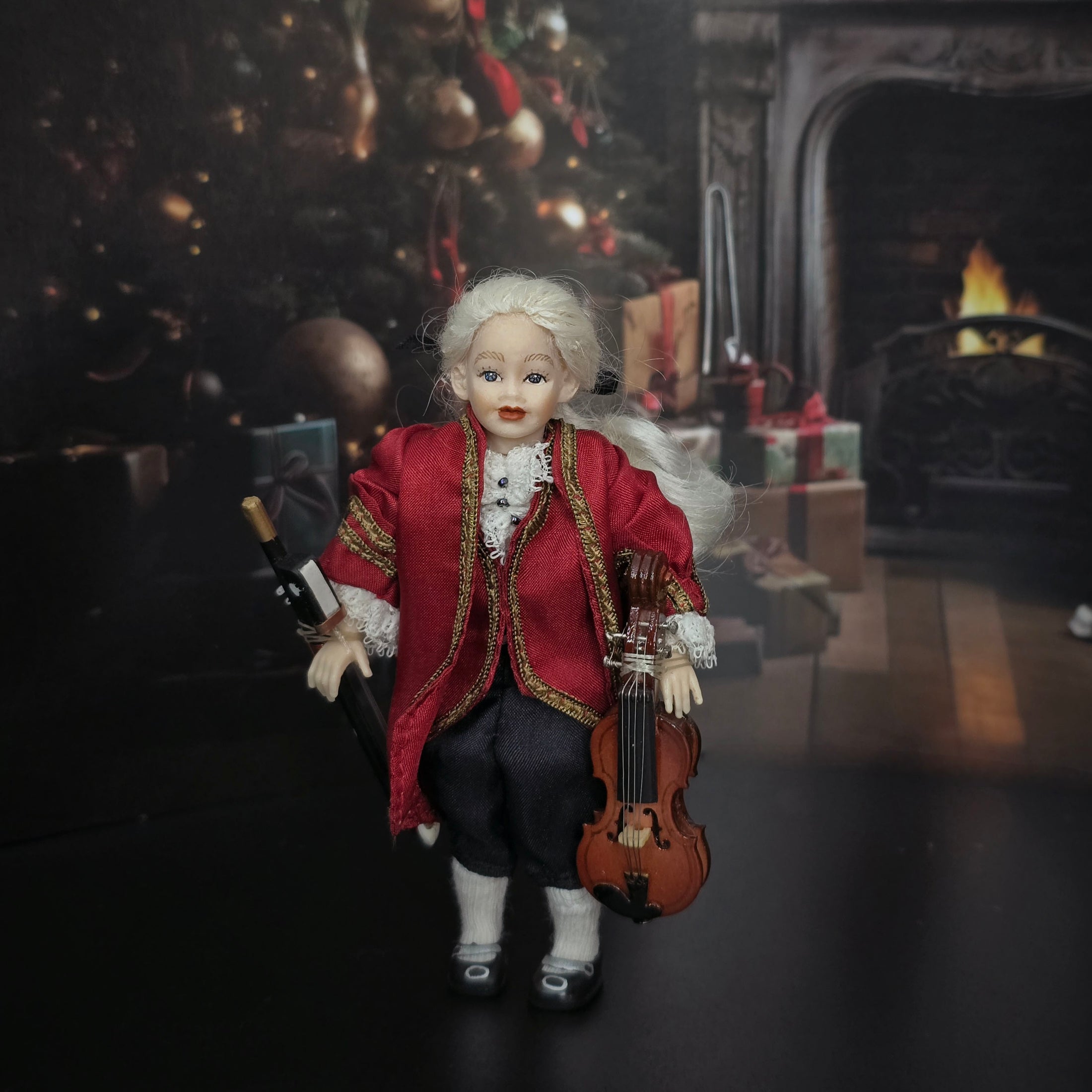 Heidi Ott Rare Rococo Young Boy Violinist Dollhouse Doll with Box BJD Resin