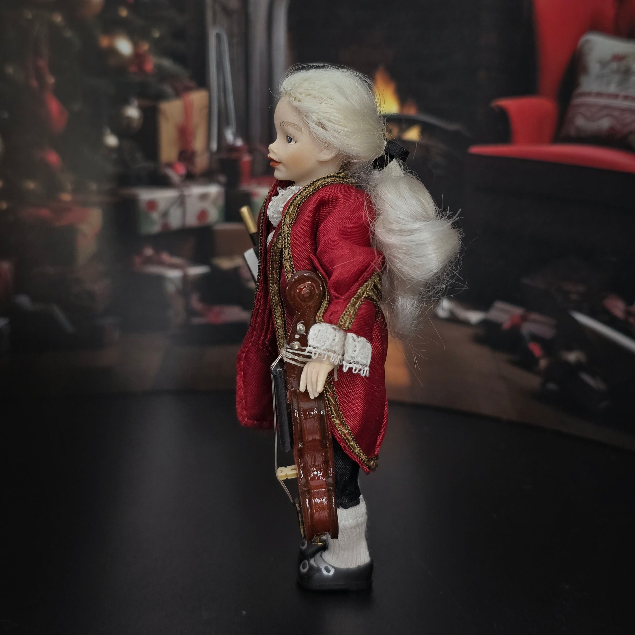 Heidi Ott Rare Rococo Young Boy Violinist Dollhouse Doll with Box BJD Resin