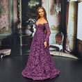 Load image into Gallery viewer, Lilac Lane Miniatures Edwardian or Modern Style Dollhouse Clay Doll in Plum Lace Gown

