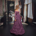 Load image into Gallery viewer, Lilac Lane Miniatures Edwardian or Modern Style Dollhouse Clay Doll in Plum Lace Gown
