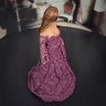 Load image into Gallery viewer, Lilac Lane Miniatures Edwardian or Modern Style Dollhouse Clay Doll in Plum Lace Gown
