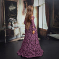 Load image into Gallery viewer, Lilac Lane Miniatures Edwardian or Modern Style Dollhouse Clay Doll in Plum Lace Gown
