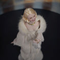 Load image into Gallery viewer, Vintage Porcelain Hollywood Starlet Blonde Lady Doll Ivory Gown & Fur Stole
