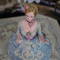 Load image into Gallery viewer, Gale Elena Bantock Signed Victorian Lady Porcelain Dollhouse Doll in Blue Silk Gown with Fan
