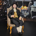 Load image into Gallery viewer, OOAK Older British Victorian Gentleman Character Doll with Top Hat & Drink
