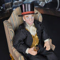 Load image into Gallery viewer, OOAK Older British Victorian Gentleman Character Doll with Top Hat & Drink
