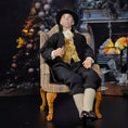 Load image into Gallery viewer, OOAK Older British Victorian Gentleman Character Doll with Top Hat & Drink
