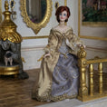 Load image into Gallery viewer, Victorian Porcelain Dollhouse Doll in Beige Silk Gown with Gorgeous Jewelry
