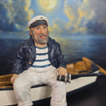 Load image into Gallery viewer, Nautical Boat Captain Seated Old Man Clay/Resin Hand Painted Figure
