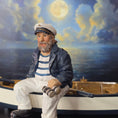 Load image into Gallery viewer, Nautical Boat Captain Seated Old Man Clay/Resin Hand Painted Figure
