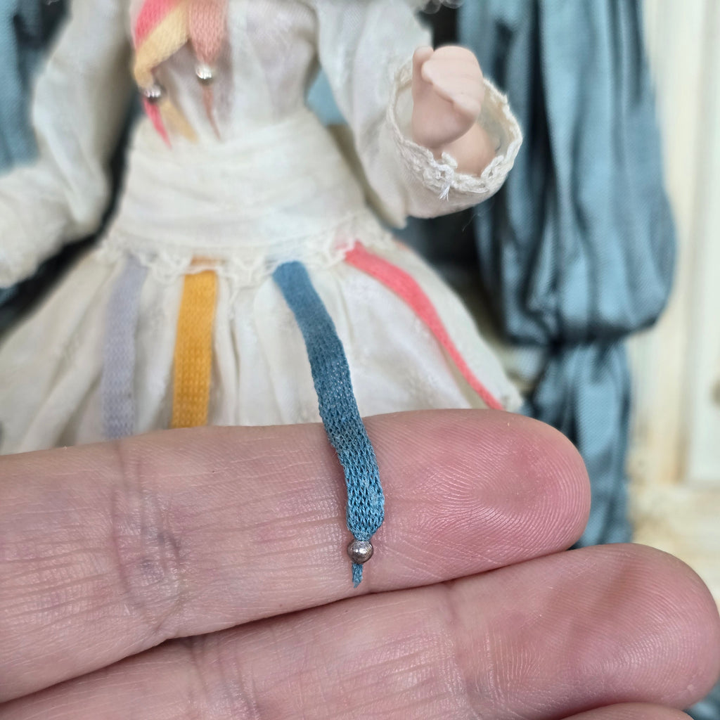 Angelika Mannersdorfer OOAK Fantasy Pierrot Porcelain Dollhouse Doll with Leather Hat