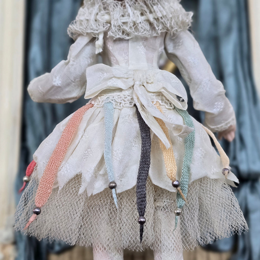 Angelika Mannersdorfer OOAK Fantasy Pierrot Porcelain Dollhouse Doll with Leather Hat