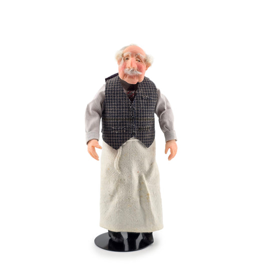 UK Carol Bull Character Dollhouse Doll British Older Gentleman in Apron