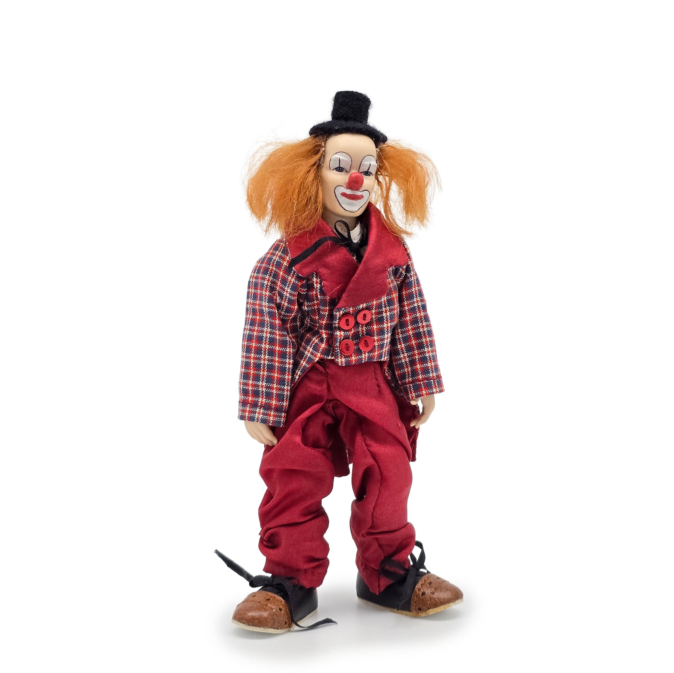 Vintage Artisan Porcelain Clown Dollhouse Doll Circus Character Figure
