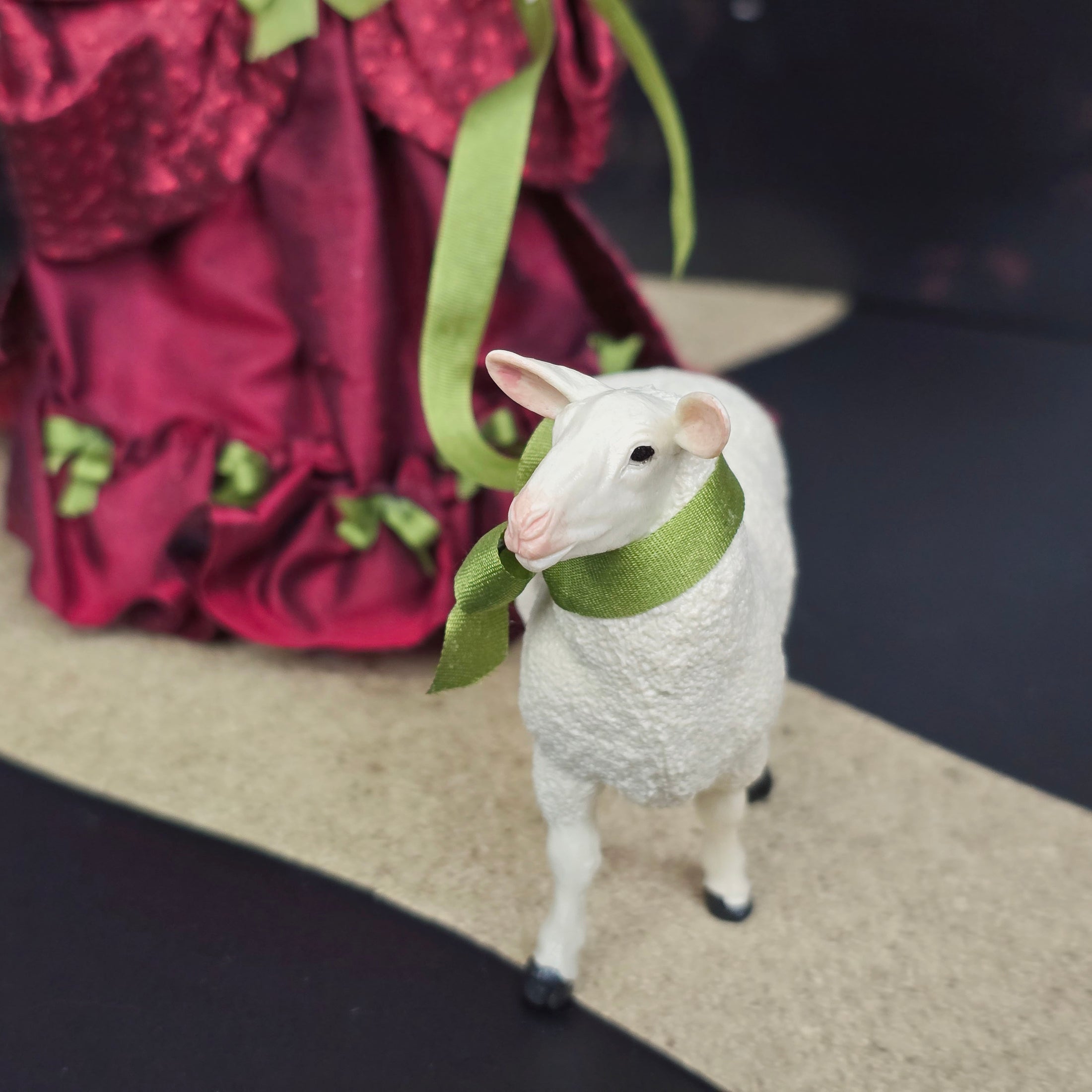 Tish Tierney IGMA OOAK La Peep Porcelain Doll with her Sheep and Crook 1:12 Scale