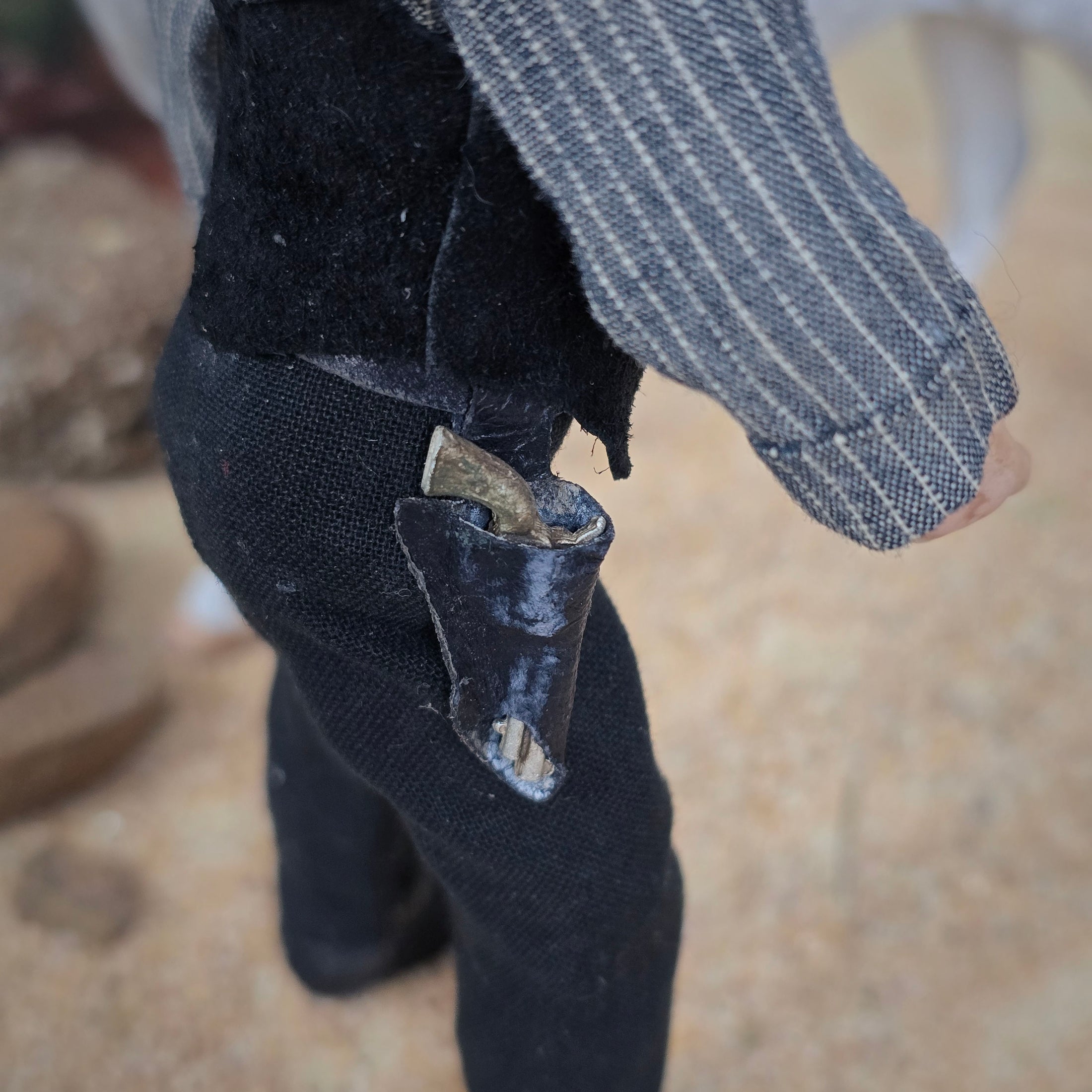 OOAK Cowboy Gentleman Doll Porcelain Western Man w Dueling Pistols 1:12