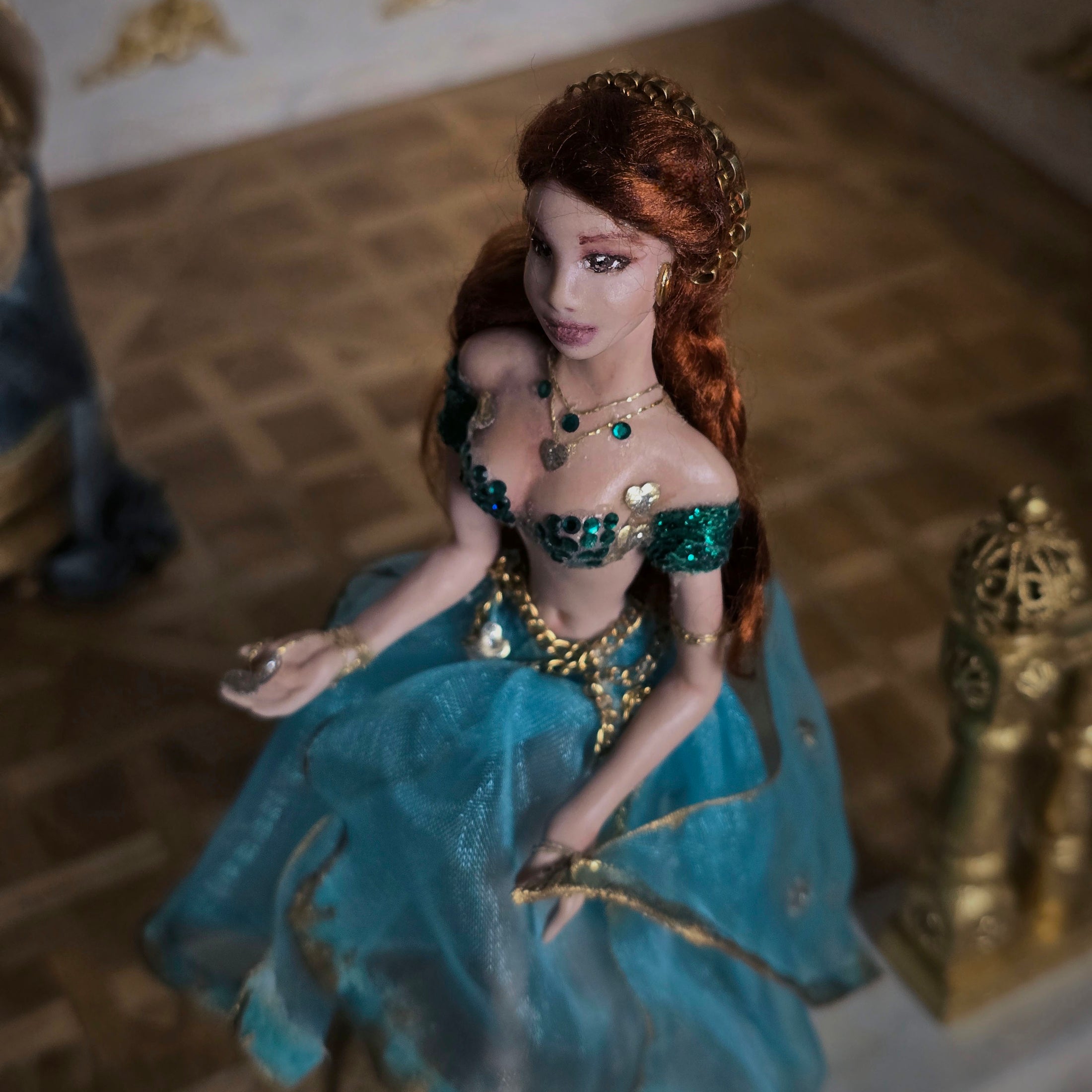 Cynthia Moreno Belly Dancer Character Dollhouse Doll OOAK Exotic Clay Figure