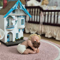 Load image into Gallery viewer, Sleeping Infant Baby Boy Dollhouse Doll With His Teddy Bear OOAK Artisan Signed
