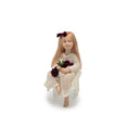 Load image into Gallery viewer, OOAK Clay Carol McBride Seated Little Girl Dollhouse Doll With Roses
