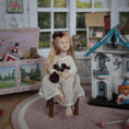 Load image into Gallery viewer, OOAK Clay Carol McBride Seated Little Girl Dollhouse Doll With Roses
