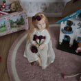 Load image into Gallery viewer, OOAK Clay Carol McBride Seated Little Girl Dollhouse Doll With Roses
