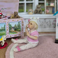 Load image into Gallery viewer, OOAK Hello Kitty Themed Seated Baby Girl Clay Infant Dollhouse Doll w Pacifier

