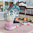 Load image into Gallery viewer, OOAK Hello Kitty Themed Seated Baby Girl Clay Infant Dollhouse Doll w Pacifier
