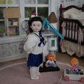 Load image into Gallery viewer, OOAK Brunette Victorian Nautical Schoolgirl Porcelain Dollhouse Doll Little Girl
